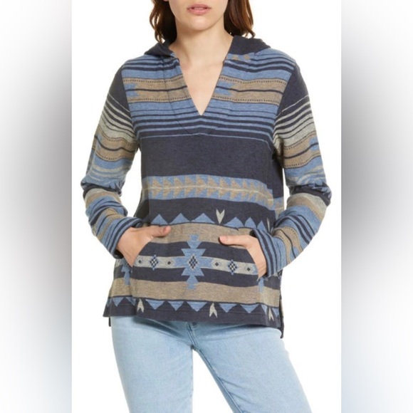 Faherty Jackets & Blazers - Faherty Baja Hoodie Organic Cotton Southwestern Stripe Pullover Size L